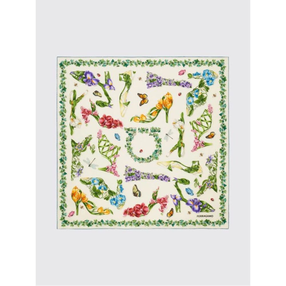 Ferragamo Women Eden Floral Print Silk Square Scarf Ferragamo